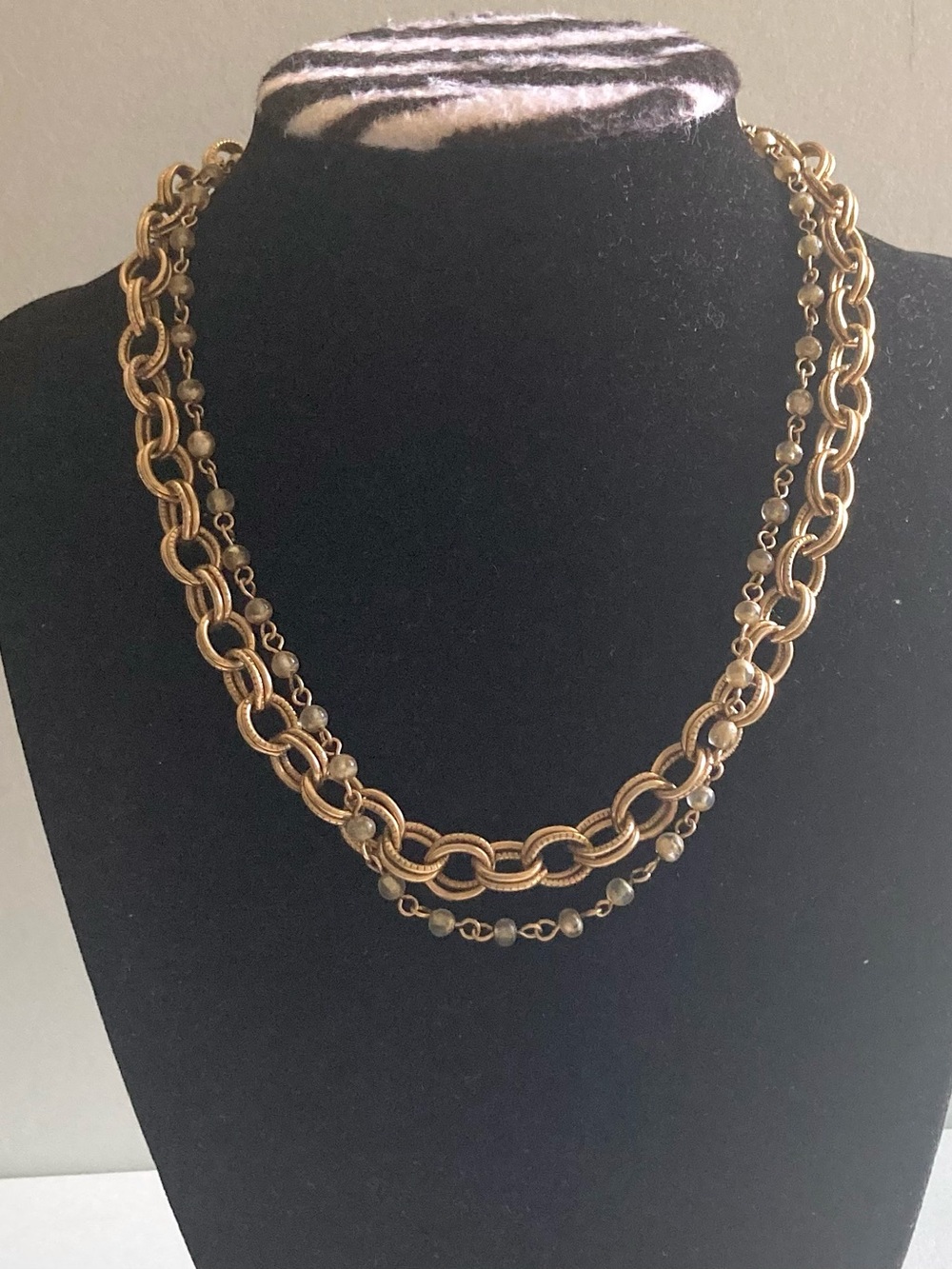 Sarah Coventry Gold-Tone Double Strand Chain Necklace